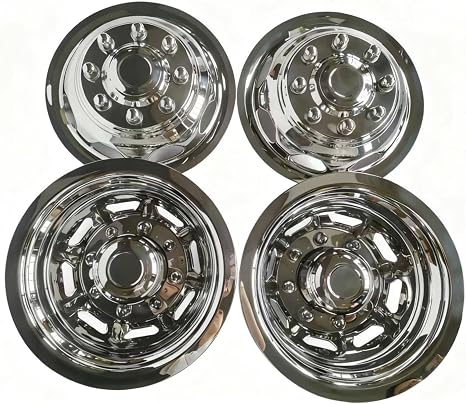 JESONN 17 Inch Stainless Steel Wheel Simulators Full Kits for 2008-2025 Chevy GMC 3500,2003-2025 Dodge RAM 3500,2005-2025 Ford F350 Dual Wheels