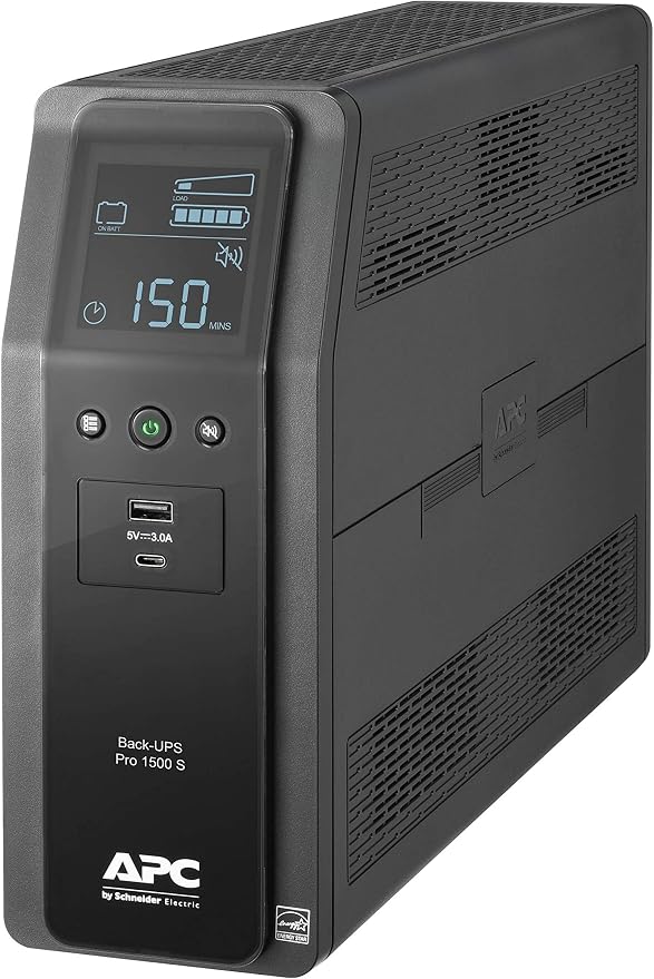 APC UPS 1500VA/900W Pure Sine Wave UPS for Computer, Electronics, BR1500MS2