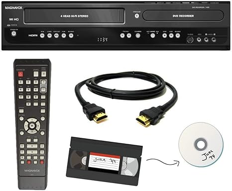 Magnavox VHS to DVD Recorder VCR Combo w/ Remote, HDMI (Renewed)