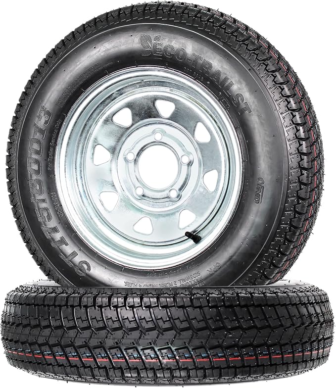 eCustomrim 2-Pack Trailer Tire Rim Assembly ST175/80D13 Galvanized 5 Lug