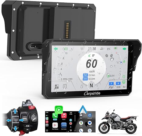 Carpuride W602BSPRO for BMW Motorcycle Carplay & Android Auto with SOS Call | 6.25" IP67 Waterproof Car Play Moto GPS Navigation Screen with Type-C, Data Reading, Dual Bluetooth, OTA, Wonder Control,TPMS