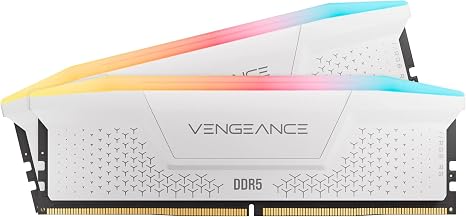 Corsair Vengeance RGB RS DDR5 16GB (2 x 8GB) Up to 6000MHz AMD Intel RAM | Desktop Gaming Memory, AMD EXPO & Intel XMP 3.0 Compatible, CL36, White, CMG16GX5M2E6000Z36W
