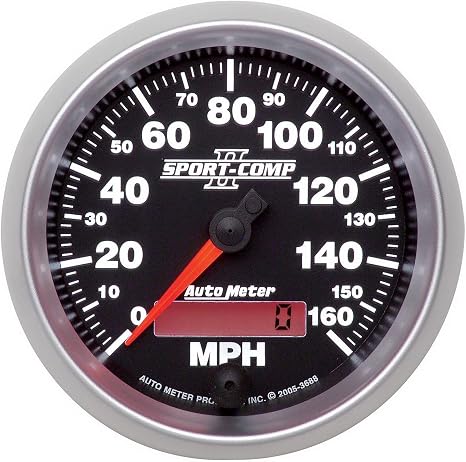 Auto Meter 3688 Sport-Comp II 3-3/8" 160 mph Speedometer Electric Programmable Gauge