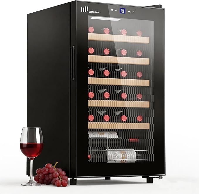 Upstreman 24 Bottle Wine Cooler, Built-in/Freestanding, Glass Door (W24)