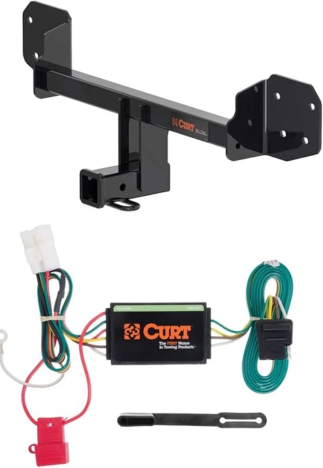 CURT Class 3 Trailer Hitch 2" Receiver with 4-Way Flat Output Custom Wiring Harness fits 2010-2019 Outback (Concealed Main Body) | Resists Rust, Chipping, & UV | Includes Hardware and Dust Cover