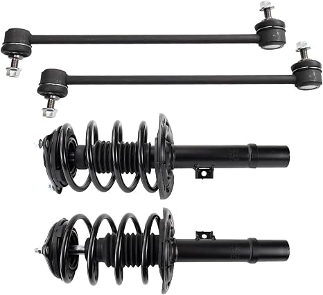 TRQ Front Strut Spring & Sway Bar Links Set